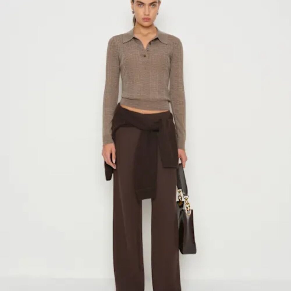 Reformation Hermia Regenerative Merino Polo Natural - Size M